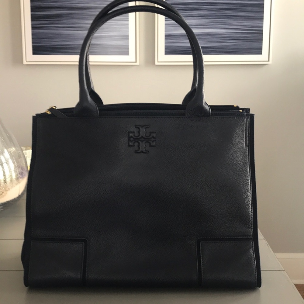 Tory Burch Ella Canvas Leather Tote
